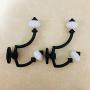 BaoBae 2PCS Heavy Duty Wall Mounted Metal Hooks Cloth Robe Hat Hanger Holders Pumpkin Knob Hooks with Screws