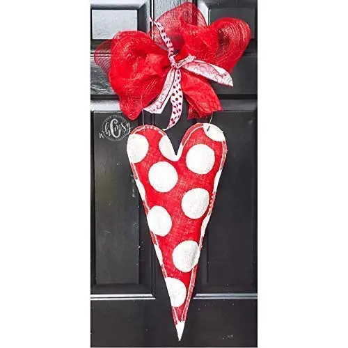 Polka Dot Heart Burlap Door Hanger- Heart Burlap Door Hanger-Valentine Door Hanger- Heart Door Hanger Polka Dot Heart Burlap Door Hanger- Heart Burlap Door Hanger-Valentine Door Hanger- Heart Door Hanger