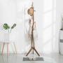 Cxjff Floor Standing Coat Rack Clothes Hat Stand Hanger 6 Hooks Bamboo Simple, Brown, 45x45x167CM (Color : Brown)