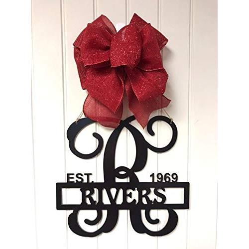 Front Door Initial Monogram, Personalized Door Hanger