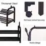 BAIYEA Durable Coat Rack Shoe Storage Bench, Bedroom Hall Tree Entryway Storage Shelf, Clothes Garment Rack on Wheels with 2 Metal Frame, Jacket Rack Hanger Stand 3 in 1 Design, Easy Assembly (Black) BAIYEA Durable Coat Rack Shoe Storage Bench, Bedroom Hall Tree Entryway Storage Shelf, Clothes Garment Rack on Wheels with 2 Metal Frame, Jacket Rack Hanger Stand 3 in 1 Design, Easy Assembly (Black)