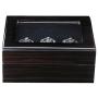 RECHIATO Sports Ring Display Case Sports Ring Storage Boxes Wooden Black Velvet Lining Flat