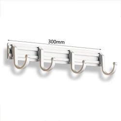 Hook Rail/Coat Rack Adjustable Wall Hooks Towel Hooks Stainless Steel Chrome Wall Mount Door Coat Hooks Clothes Hanger Rack Jacket Pegs For Bathroom Living Room Kitchen For Easy Installation , 4 hooks