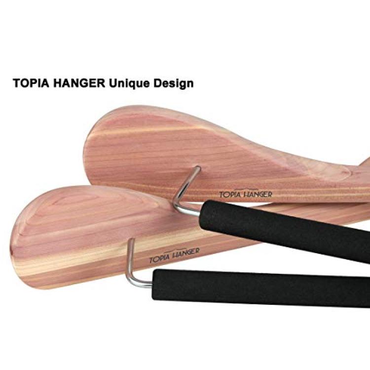 TOPIA HANGER Set of 6 Luxury Mahogany Wooden Coat Hangers, Premium Wood  Suit Hangers, Glossy Finish with Extra-Wide Shoulder, Thicker Chrome Hooks  