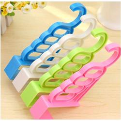10pcs Random Color Multi-Function Home Accessories Foldable Clothes Hanger Drying Rack 5 Hole