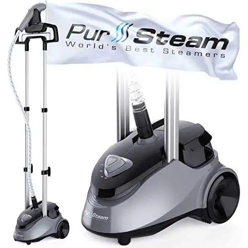 PurSteam Garment Steamer Professional Heavy Duty Industry Leading 2.5 Liter (85 fl.oz.) Water Tank, 60+min of Continuous Steam with 4 Level Steam Adjustment PurSteam Garment Steamer Professional Heavy Duty Industry Leading 2.5 Liter (85 fl.oz.) Water Tank, 60+min of Continuous Steam with 4 Level Steam Adjustment