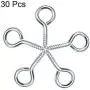 uxcell 1.6 inches Screw Eye Hooks Self Tapping Screws Carbon Steel Screw-in Hanger Eye-Shape Ring Hooks 30pcs