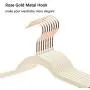 Non-Slip Velvet Clothes Hangers Premium Heavy Duty Space Saving with 360 Swivel &Rose Gold Hanger Hook for for Dress, Coats, Jackets, Pants, Shirts, Skirts (Pack of 50)