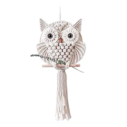 Sundlight Owl Macrame Wall Hanging Art Decor Handmade Woven Tapestry Boho Ornament Wall Hanger - Office Living Room Bedroom Nursery Craft Decorations fit Home Sundlight Owl Macrame Wall Hanging Art Decor Handmade Woven Tapestry Boho Ornament Wall Hanger - Office Living Room Bedroom Nursery Craft Decorations fit Home