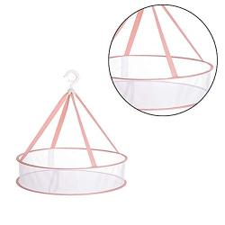 Portable Folding Drying Rack Hanging Clothes Laundry Hangers Dryer Net Mesh Basket Dryer Net for Lingerie Underwear Pink 1PC