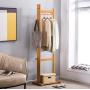 WYQSZ Living Clothes Rack Wooden, Simple Modern Floor Bedroom Bamboo Garment Rack, Creative Hanger Bamboo Bamboo Multi-Purpose Clothes Rack (Color : B, Size : 55176cm)