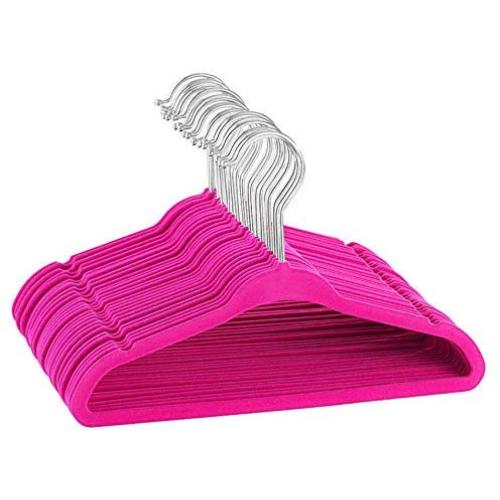 10pcs Random Color 360 Swivel Hanger Hook Velvet Hangers, Nonslip Clothes Hangers Ultra Thin Clothes Racks 28cm Kids Children Coat Organizer