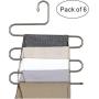 PENGKE 6 Pack Pants Hangers S Shape Stainless Steel Clothes Hangers Closet Organizer for Pants Jeans Scarf,15 x14.2 inch (Renewed)