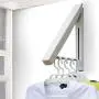 gerleek Indoor Wall Mounted Retractable Clothes Hanger Aluminum, YTOM Folding Multifunctional Drying Clothes Rack, Hanging on Bathroom, Bedroom Balcony and Laundry (2 Pack)