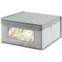 mDesign Soft Stackable Fabric Closet Storage Organizer Holder Boxes - Clear Window, Attached Lid, for Child/Kids Room, Nursery - Textured Print - Small, 8 Pack - Gray mDesign Soft Stackable Fabric Closet Storage Organizer Holder Boxes - Clear Window, Attached Lid, for Child/Kids Room, Nursery - Textured Print - Small, 8 Pack - Gray