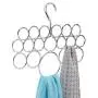 iDesign Axis Metal Loop Scarf Hanger, No Snag Closet Organization Storage Holder for Scarves, Mens Ties, Womens Shawls, Pashminas, Belts, Accessories, Clothes, 18 Loops, Chrome