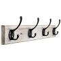 Flyisland Coat Hooks Wall Mounted,Heavy Duty Dual Wall Hook Rustic Farmhouse Double Hook for Coat, Scarf, Bag, Towel, Key, Cap, Cup, Hat (8 Pack, Black)