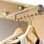 Extendable Wardrobe Clothes Hanger Rail Pull Out Clothes Storage Rod for Wardrobe Depth of 9.6/12/14/17.7inches (Size : 355mm/14inch)