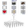 DUOFIRE Stainless Steel Clothes Drying Racks Laundry Drip Hanger Laundry Clothesline Hanging Rack Set of 36 Metal Clothespins Rectangle for Drying Clothes, Towels, Underwear, Lingerie, Socks （2 PACKS）