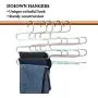 DOIOWN S-Type Stainless Steel Clothes Pants Hangers Closet Storage Organizer for Pants Jeans Scarf Hanging (14.17 x 14.96ins, Set of 3) (5-Pieces-Teal&Pink(Upgrade Style))
