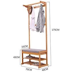 YWYMJ Coat Racks Hanger Bamboo Clothing Rack Clothes Hanger Pants Rack 3 Layer 5 Hook Shoe Rack 7040175cm (Color : B)