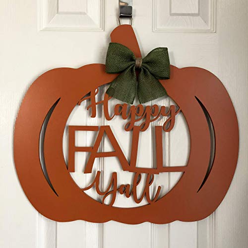 Happy Fall Yall Door Hanger - Fall Pumpkin Door Hanger - Happy Fall Yall - Pumpkin Wreath - Southern Fall Door Hanger - Autumn Door Decor