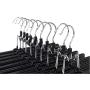 JS HANGER Metal Slack Hanger 12.6" clamp with Anti-Slip Coating for Pants and Skirts, 12-Pack