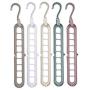 doublesmt Rotate Anti-Skid Folding Hangers Magic Space Saving Hangers Clothes Hangers Organizers 9 Hole 360° Rotating Cascading 5 Pack Multi Magic Hook for Drying and Storage (Multi)