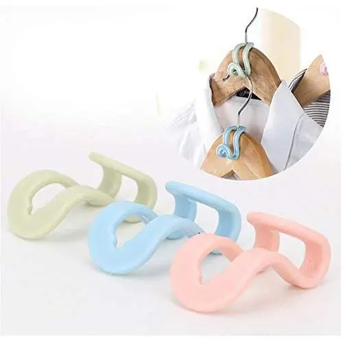 20piece Mini Clothes Hanger Plastic Easy Hook Wardrobe Storage Creative Clothes Holder Hooks Home Closet Organizer Storage Rack Random Color