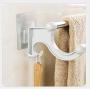 TIM-LI Bathroom Double Towel Bar with Hook, Wall Mounted No Drilling PP Shelf Organizer Cloth Hanger, Contemporary Style Towel Rack(13Inch)