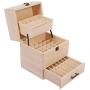 VolksRose Essential Oil Box, Wooden Multi-Tray Storage Organizer Holds 59 Bottles, 3 Tier Design #ob04