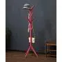 FCXBQ Solid Wood Coat Rack Stand Entryway Free Standing Hat Jacket Clothes Hanger Holder Hall Tree 4 Tier 8 Hooks H68.9,4 Colors Optional (Color : Red)