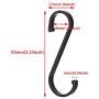 3.35 10PCS Aluminum S Shaped Hooks, Matte Finish S Hooks for Hanging Pots and Pans, Plants, Coffee Cups, Clothes, Towels in Kitchen, Bedroom, Bathroom, Office and Garden (Black, 10PCS)