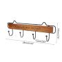 MEIYIN Wooden 4 Hooks Wall Mounted Clothes Hanger Hat Key Holder Rack Hanging Storage Shelf for Home
