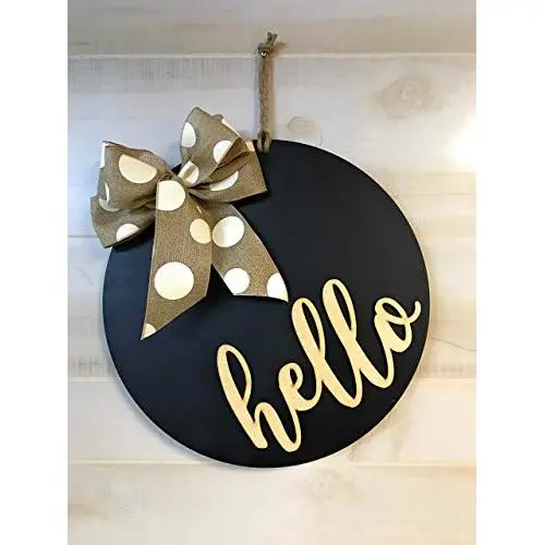 Hello Door Decor 15" | Front Door Hanger | Home Wall Decor | Housewarming Gift