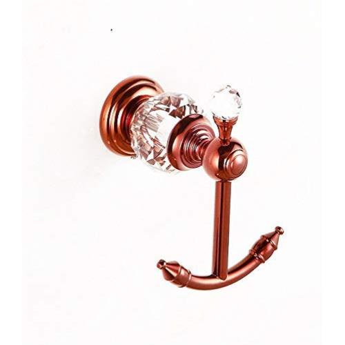 Wall mounted hooks Antique Brass Kitchen Bathroom Towel Hooks Luxury Crystal Robe Hooks Wall Mounted Clothes Coat Hook Hanger Double Hooks Lavatory Accessories ( Color : Rose Gold , Size : One size )