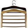 JUMERY-Heavy Duty Clothing Hangers, 4-Layer Wooden Pant Hangers, Non Slip Wood Hangers Clothes Hangers Closet Space Saving, Heavy Duty Coat Hanger Huggable Baby Hangers