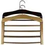 Pant Hangers Durable Slack Hangers 4-Layer Wooden Pant Hangers, Non Slip Wood Hangers Clothes Hangers Closet Space Saving, Heavy Duty Coat Hanger Huggable Dual-use Trouser Hanger Multi Layers Stainles
