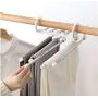 5pcs Random Color 5 in 1 Multifunctional Pants Shelf Shelves Space Safer Stainless Steel Magic Closet Clothes Hangers for Clothes