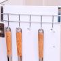 Hli-Shjhsmu Hanging Loop Hanger Storage Stainless Steel 5 Hooks Clothes Door Bathroom Hanger Organizer Bathroom Shelves Kitchen