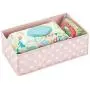 mDesign Soft Fabric Polka Dot Dresser Drawer and Closet Storage Organizer for Child/Kids Room, Nursery, Playroom - Divided Organizer Bin - Textured Print, 3 Pack - Pink/White