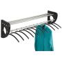 Safco Products 4213BL Mode 48" Wood Wall Coat Rack with Hangers, Black/Silver