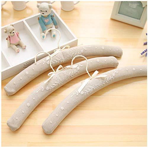 DNJKSA 41cm 5 pcs/lot European Style Sponge Padded Cloth Hanger Sunflower Embroidery Covered Clothing Hangers Garment Store(Random Color)