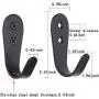 Wall Hooks Heavy Duty 8 piezas, ganchos para colgar en la pared, Hooks for Hanging 、Black Hooks、Coat Rack Wall Hook (Black Thick Bent Hook 8)