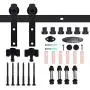 CCJH 6.6FT New Shape Hanger Heavy Duty Sturdy Sliding Barn Door Hardware Kit for Single Wood Door (Pre-drilled Hole‘s Spacer is 16 inch) CCJH 6.6FT New Shape Hanger Heavy Duty Sturdy Sliding Barn Door Hardware Kit for Single Wood Door (Pre-drilled Hole‘s Spacer is 16 inch)