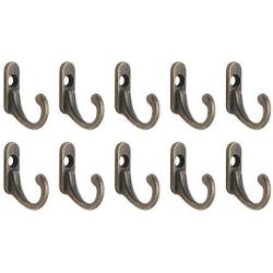 Fenfangxilas Hook, 10Pcs Antique Brass Strong Adhesive Wall Hook Clothes Coat Hanger Home Decor - 10pcs