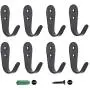 Wall Hooks Heavy Duty 8 piezas, ganchos para colgar en la pared, Hooks for Hanging 、Black Hooks、Coat Rack Wall Hook (Black Thick Bent Hook 8)