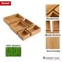 Bamboo Storage Boxes & Organizer Set. Multi-Sized Set of 5-100% eco-Friendly Bamboo Boxes- Perfect Size for Office