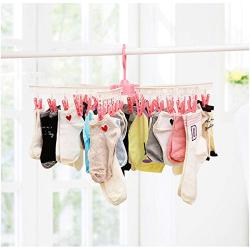 2pcs Random Color Windproof Fix Underwear Peg Adjustable Clothespin Organizer Folding Drying Rack Socks Clip Laundry Clothes Hanger 36Clip