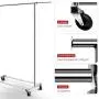Simple Trending Standard Rod Clothing Garment Rack, Rolling Clothes Organizer on Wheels for Hanging Clothes, Chrome Simple Trending Standard Rod Clothing Garment Rack, Rolling Clothes Organizer on Wheels for Hanging Clothes, Chrome